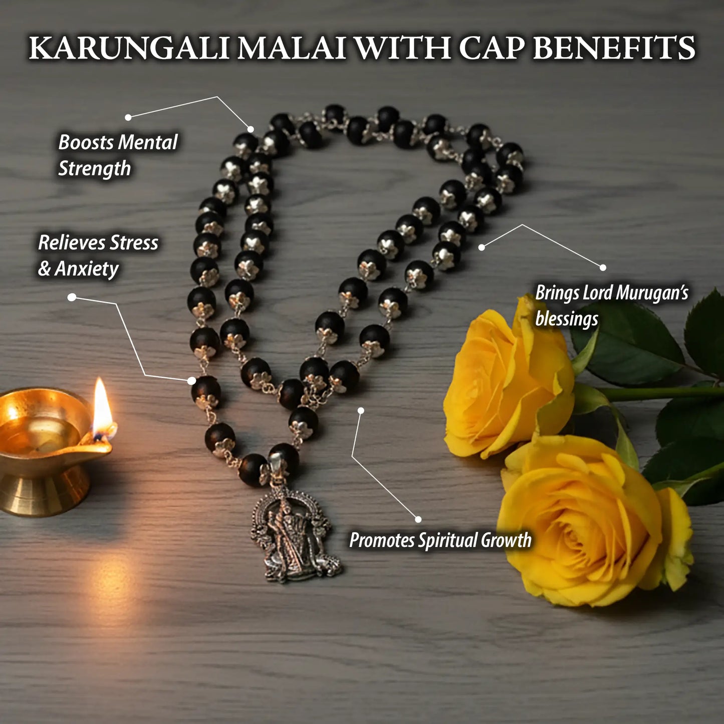 KARUNGALI MALAI CAP WITH PENDANT WITH LAB CERTIFICATION