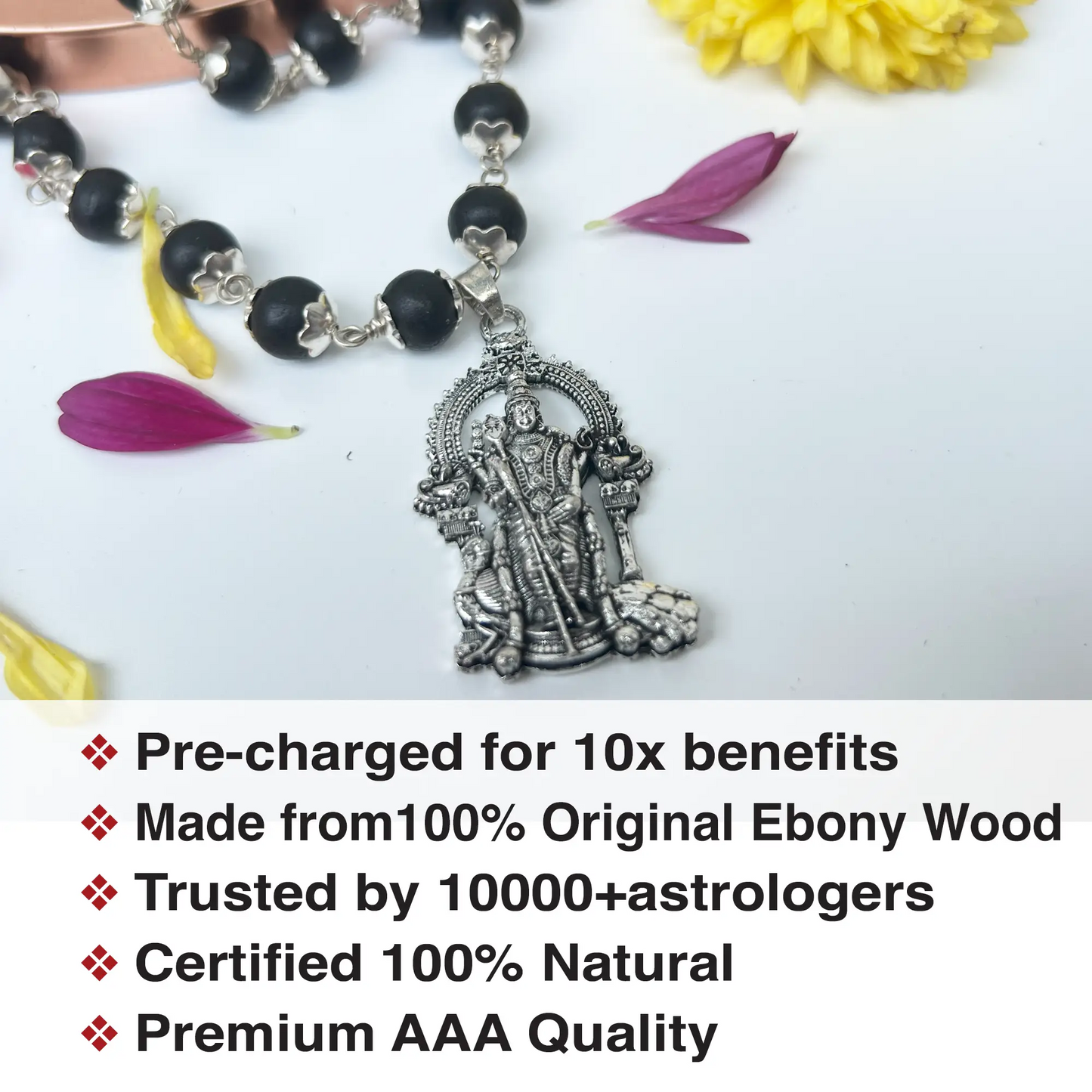 KARUNGALI MALAI CAP WITH PENDANT WITH LAB CERTIFICATION