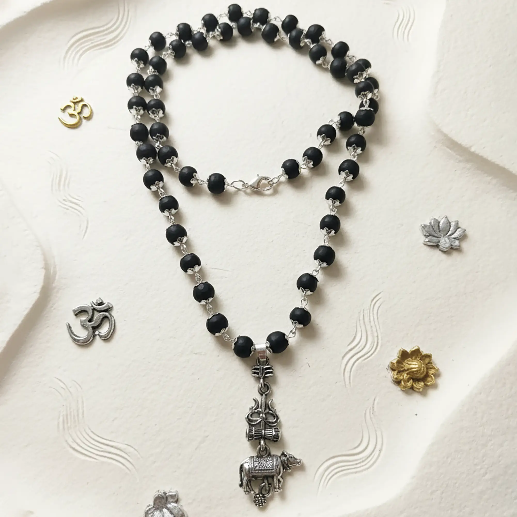 Karungali Malai With Nandi Pendant With Lab Certification(8MM) - Image 2