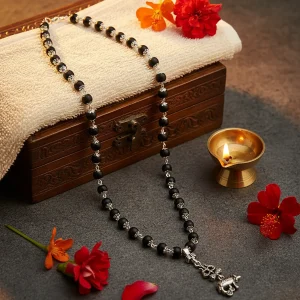 Karungali Malai With Nandi Pendant With Lab Certification(8MM)