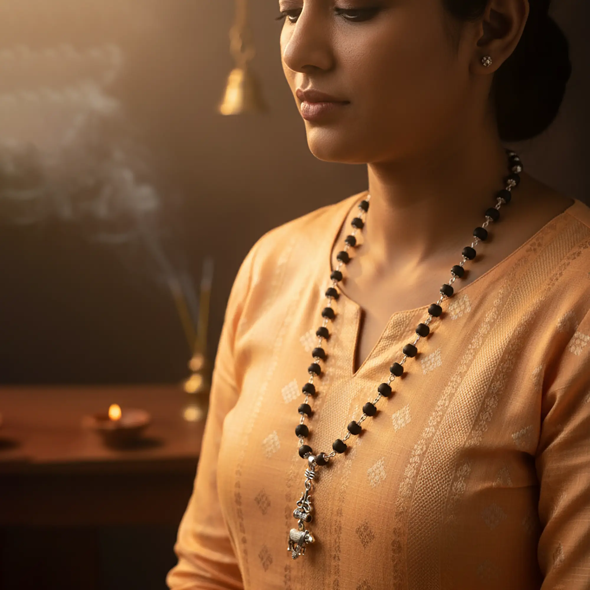 Karungali Malai With Nandi Pendant With Lab Certification(8MM) - Image 6