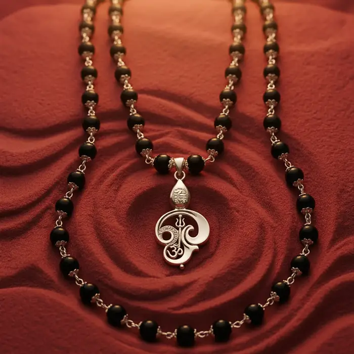 Karungali Malai With OM Murugan Pendant With Lab Certification(8MM) - Image 3