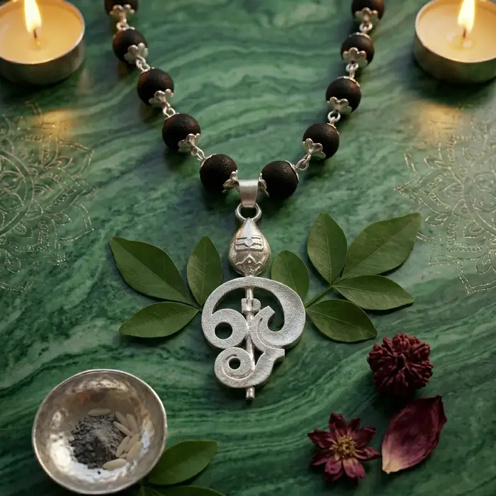 Karungali Malai With OM Murugan Pendant With Lab Certification(8MM) - Image 4