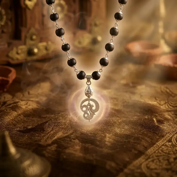 Karungali Malai With OM Murugan Pendant With Lab Certification(8MM) - Image 5