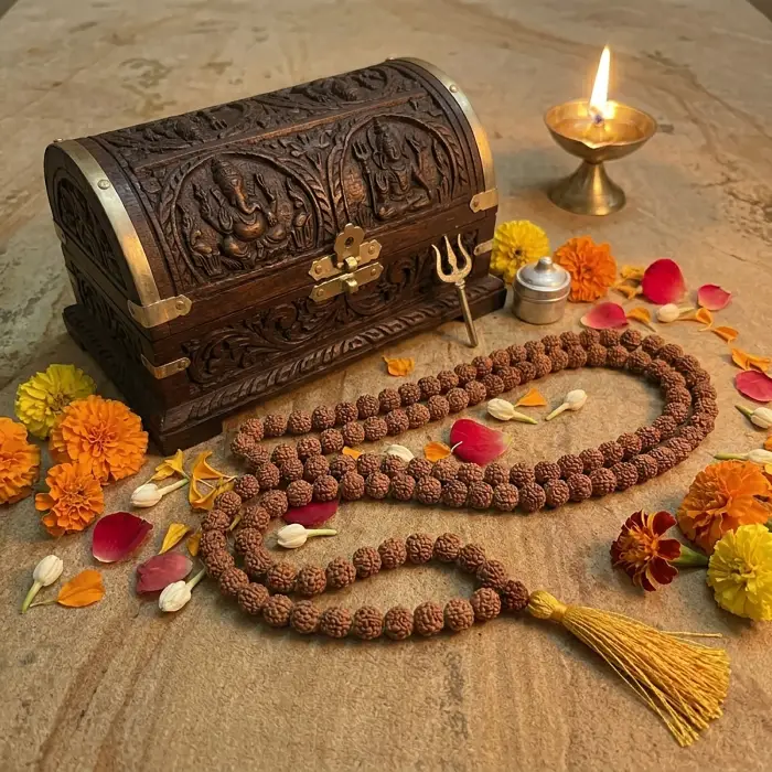 Rudraksh Mala 8mm With Lab Certification - Image 4