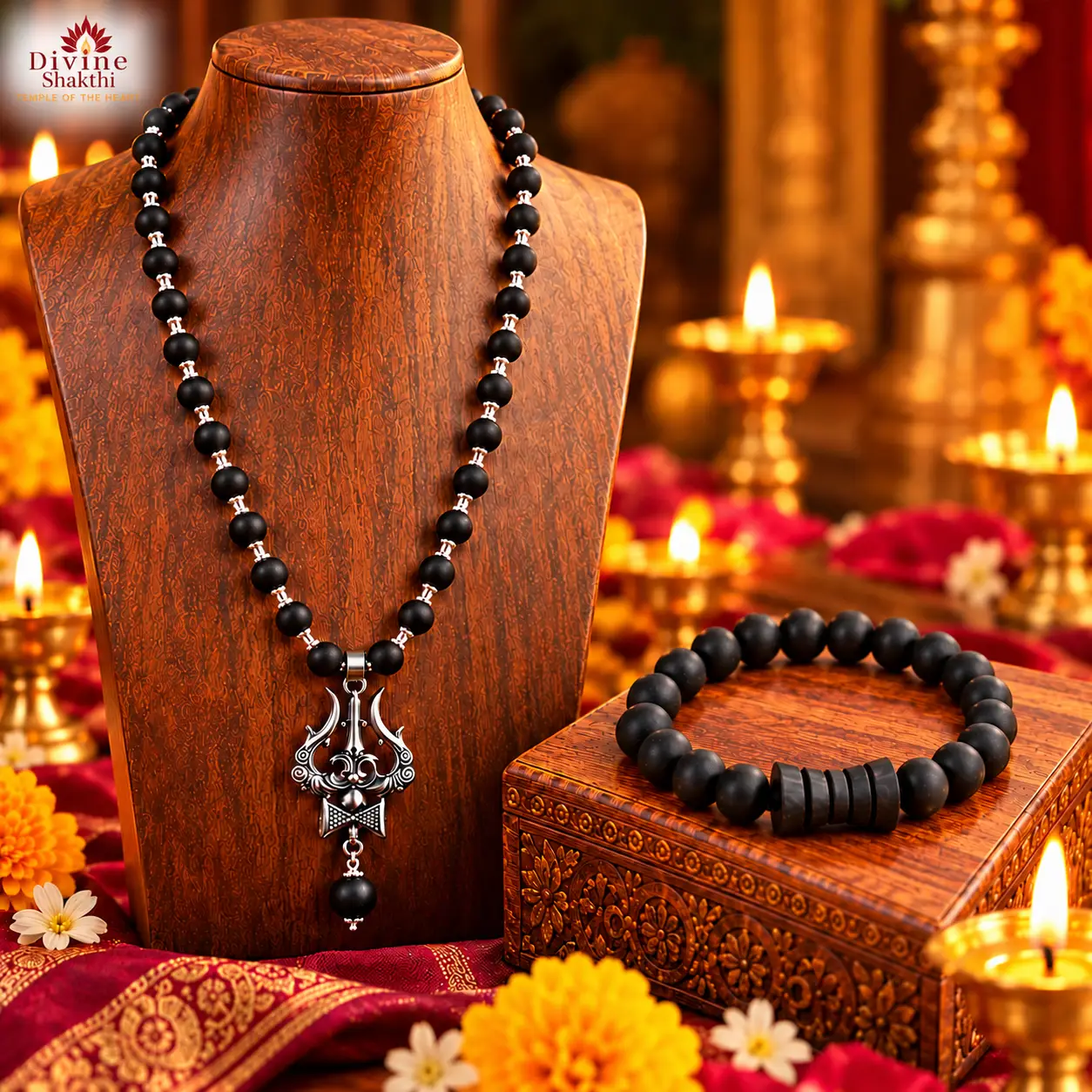 Karungali Bracelet with Trishool Mala Combo - Image 3